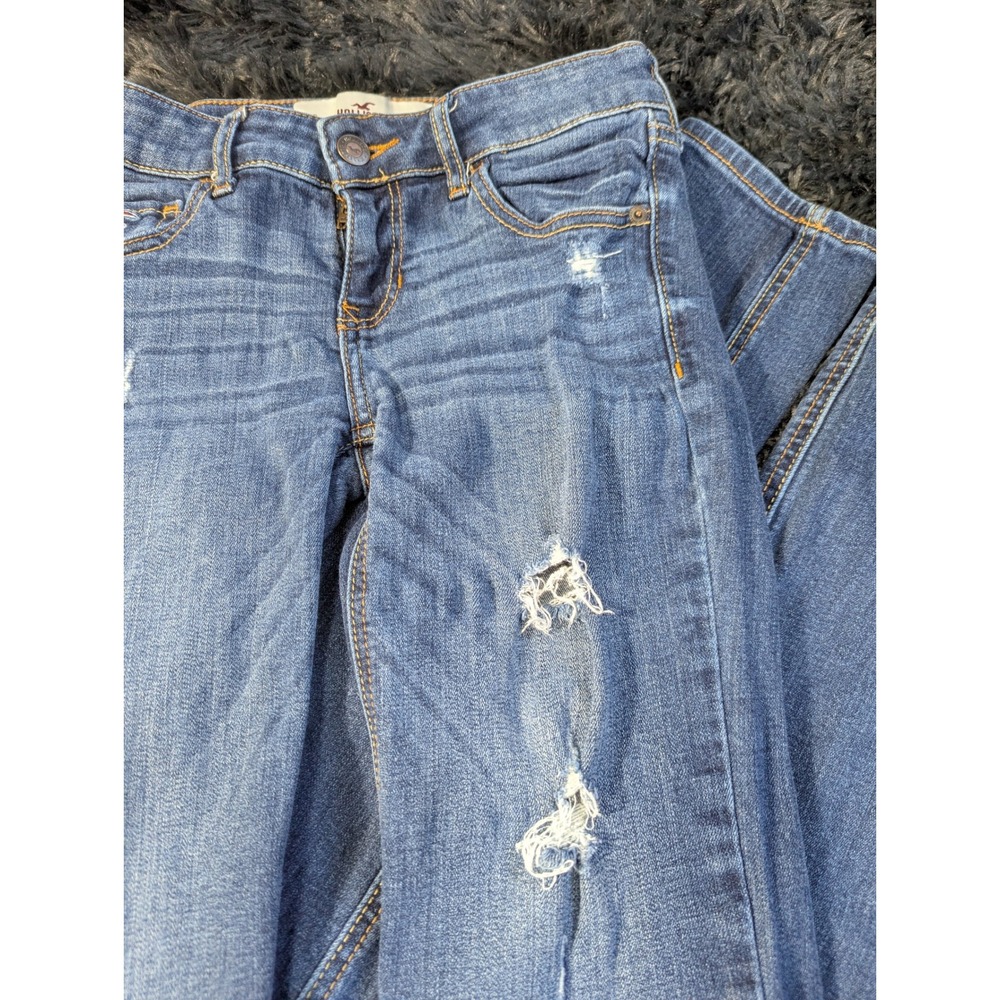 Hollister Low Rise Skinny Distressed Jeans Medium Wash Blue‎ W24 L31  418 - Picture 3 of 7